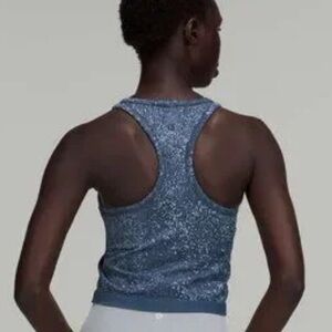 Lululemon Ebb to Street Cropped Tank Distorted Noise Mineral Blue Size 4